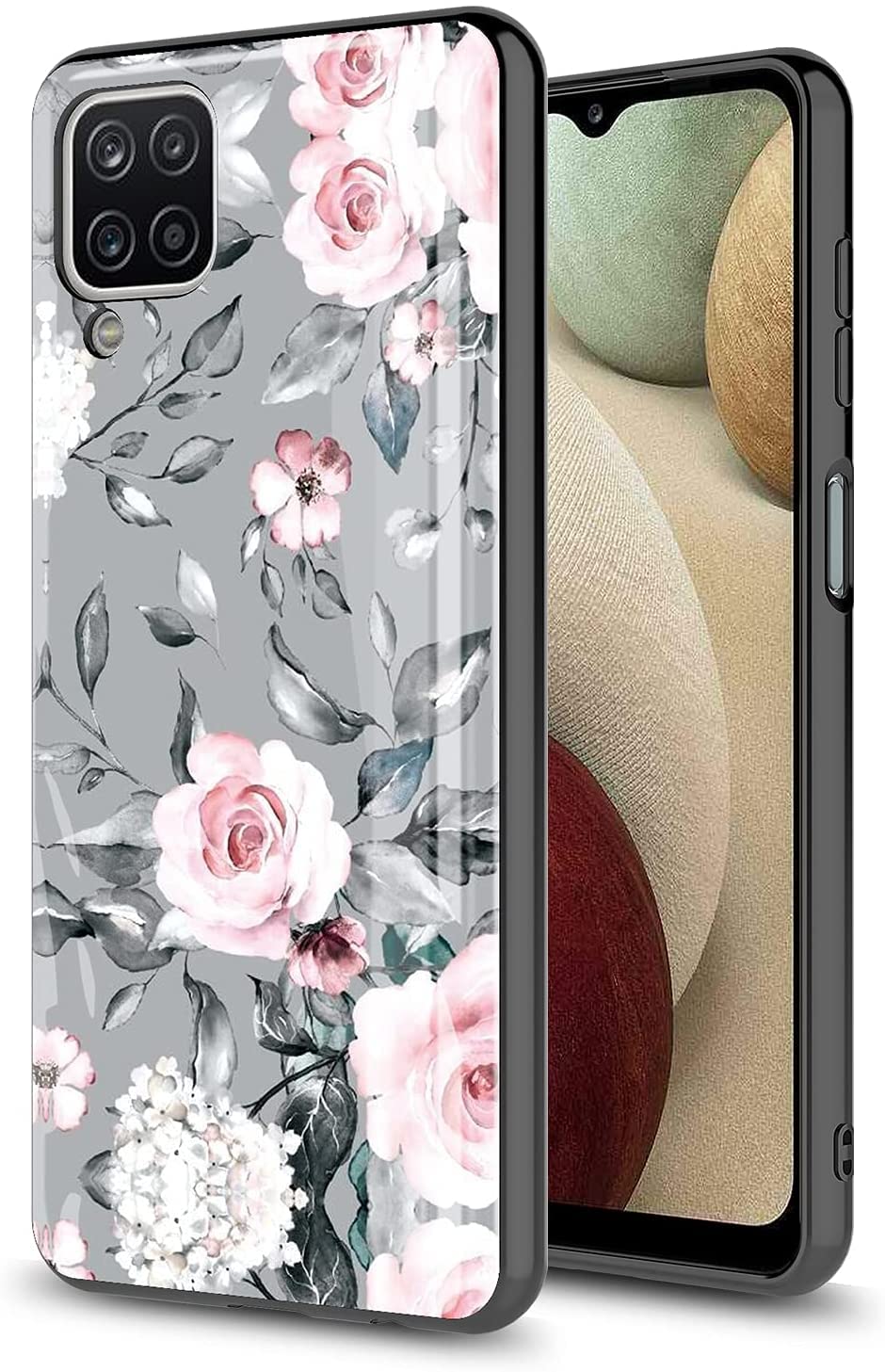 GORGCASEPHONE CASE FOR SAMSUNG GALAXY A22 4G CASE(NOT FIT 5G), Slim Graphic ART Design Anti-Scratch Shook-Proof Hybrid PC BUMPER Armor Cute Teen Girl Women Drop Protective Cover GREY PINK Blue FLOWER