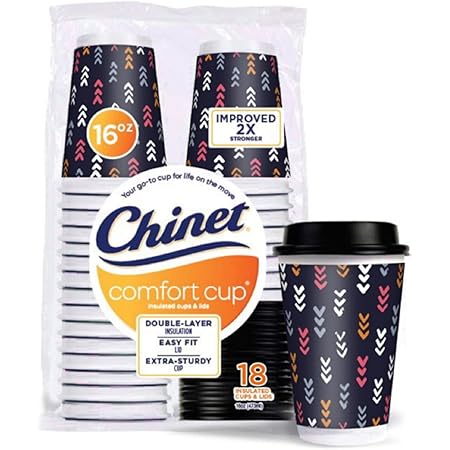 Amazon.com: Chinet Comfort Cup 16-Ounce Cups, 50-Count Cups & Lids ...