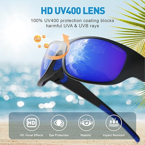 Miniatura 2 de DEAFRAIN Gafas de sol deportivas polarizadas para hombres y mujeres, para conducir, pescar, ciclismo, correr, protección UV