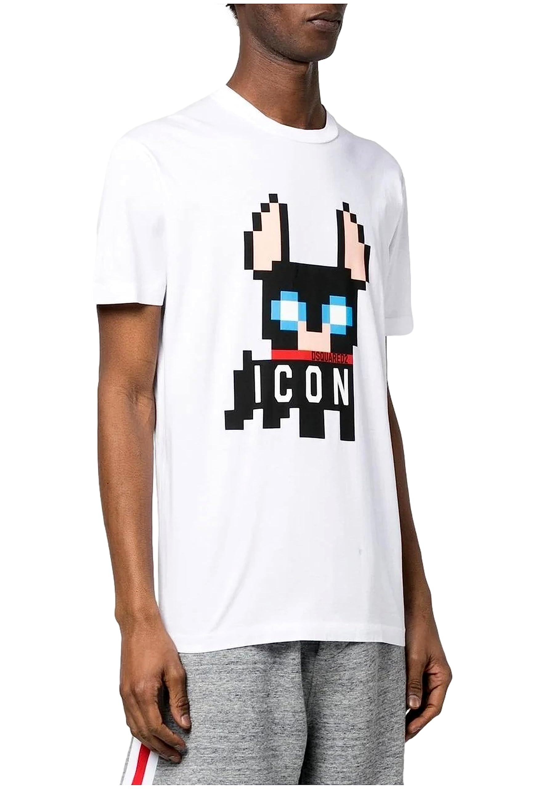 DSQUARED2 T-shirt Ciro Pixelado model S79GC0073S23009, biały, biały, L