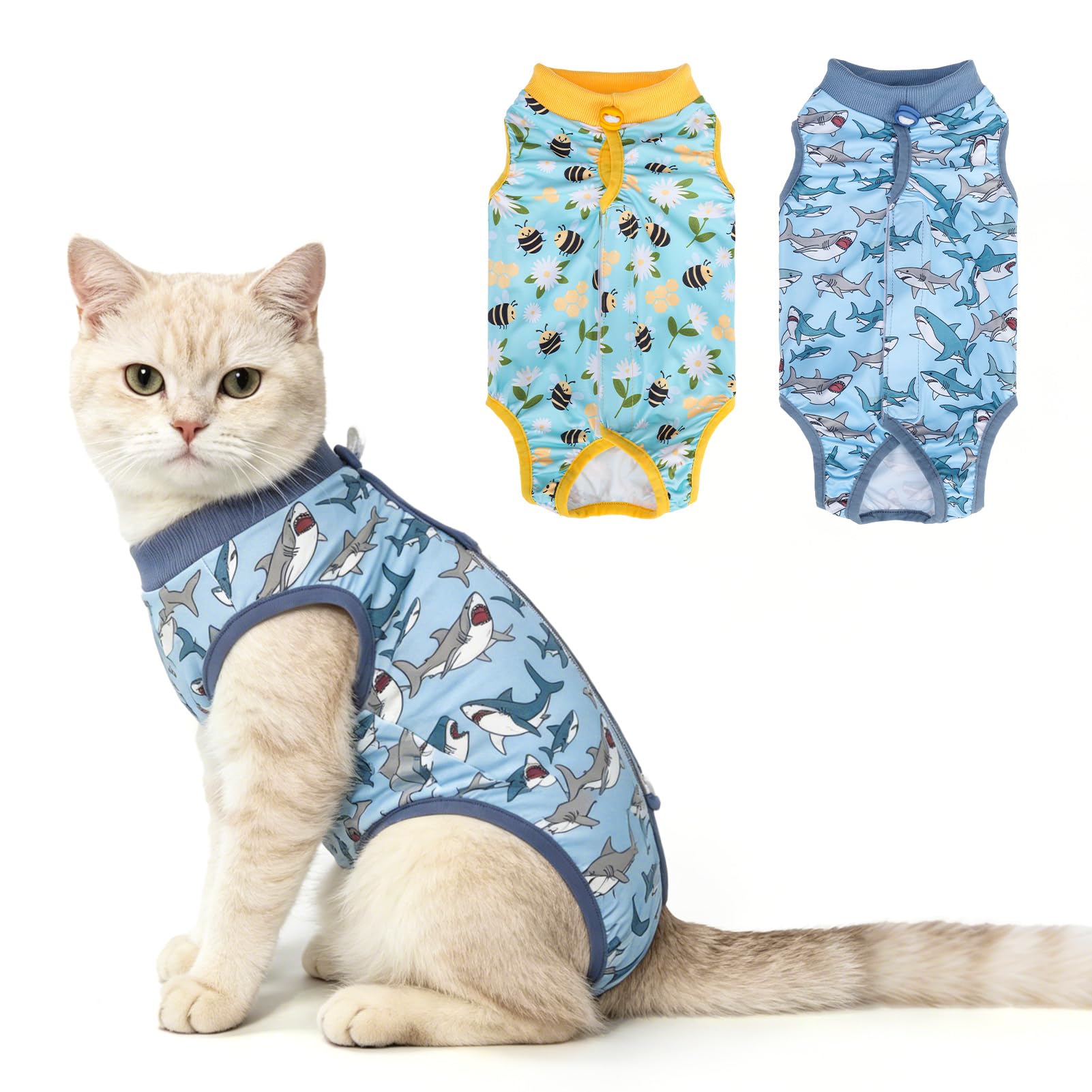 BEAUTYZOO Cat Surgery Recovery Suit, Female Spay, Male Neuter, 2 Pack