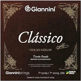Encordoamento 7a Corda Violão Nylon Clássico Genwpa Giannini