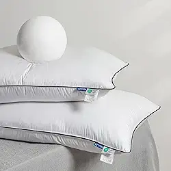 MIULEE Conjunto de 2 almofadas de cama de tamanho padrão, almofadas alternativas de plumas de ganso para dormir, almofadas decorativas para dormindo nas costas, estômago ou de lado, 50 x 66 cm