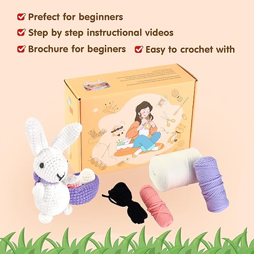 Miniatura 6 de zgiraloca Kit de ganchillo para principiantes, kits de tejido de hilo para adultos principiantes, juego de manualidades de ganchillo, regalos de