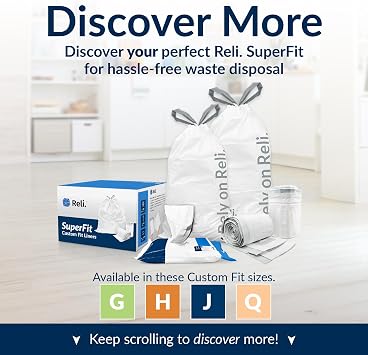 Reli. Code H Trash Bags (60 Count) Compatible with Simplehuman Code H