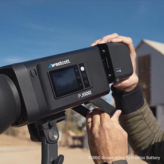 Westcott FJ800 Touchscreen Strobe with FJ Pro AC/DC Battery (800Ws) TTL HSS AC/DC Powered 250+ Full Power Flashes (US/CA Plug) | FJ Pro AC DC Battery (800Ws) TTL HSS AC DC Powered 250+ Full