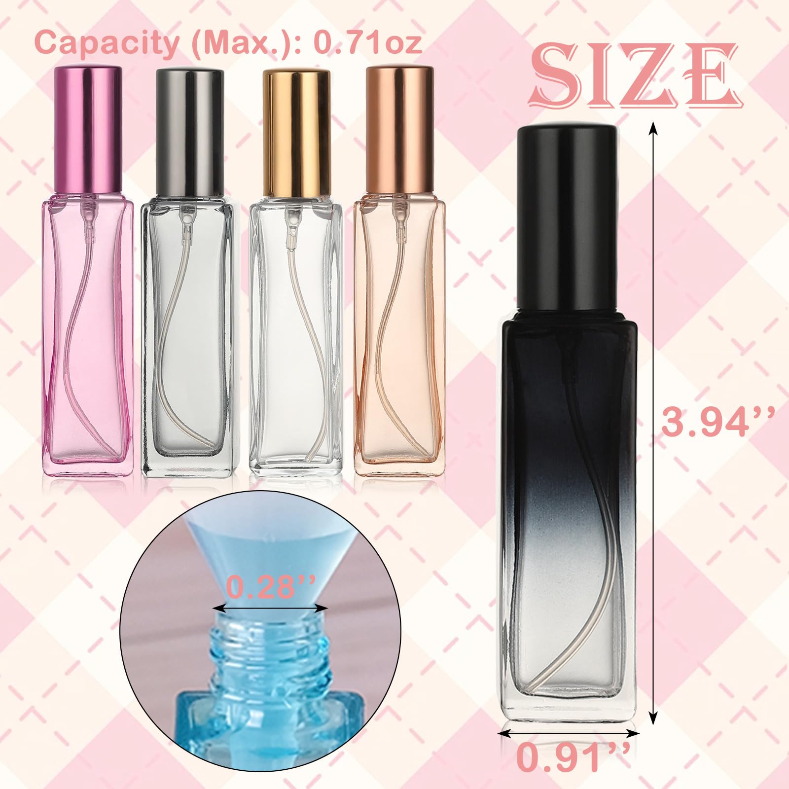 Amazon.com: RAMFIYN 20ml Set of 5 Travel Perfume Bottle Refillable