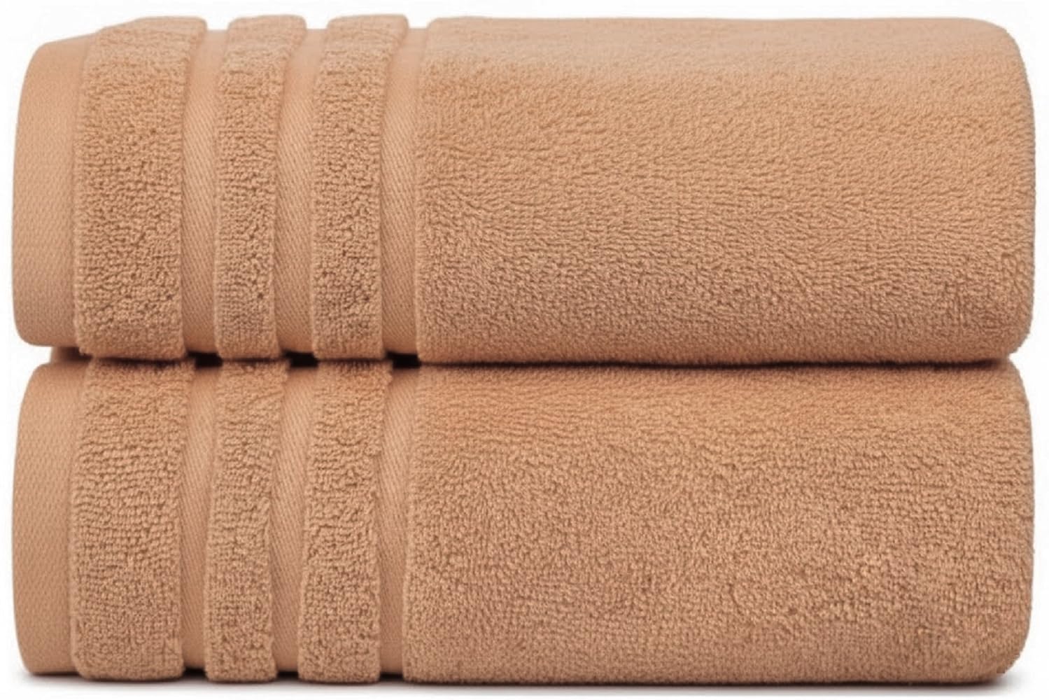 WovenWonder Pack of 2 Super Jumbo Bath Sheets (100 x 200 cm-600GSM) Luxury 100% Egyptian Cotton Soft Extra Large Bath Sheet Towels Highly Absorbent & Quick Dry Hotel Quality Towel Set (Latte/Beige) โ image 1