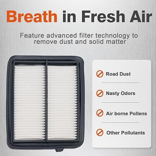 Miniatura 3 de Filtro de aire de motor RT12542, compatible con KICKS 1.6L 2018-2023, VERSA 1.6L 2020-2023, repuesto para 16546-5RB1A, CA12315, WAF10035, WA10908