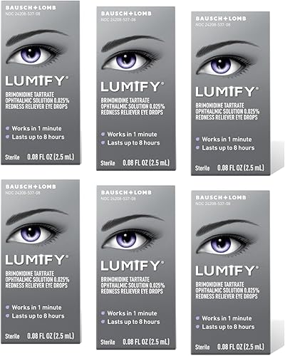LUMIFY - Gotas para los ojos para aliviar el enrojecimiento, 0.08 fl oz (0.1 fl oz), paquete de 6