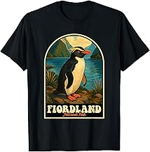 Fiordland National Park New Zealand Penguin Vintage T-Shirt