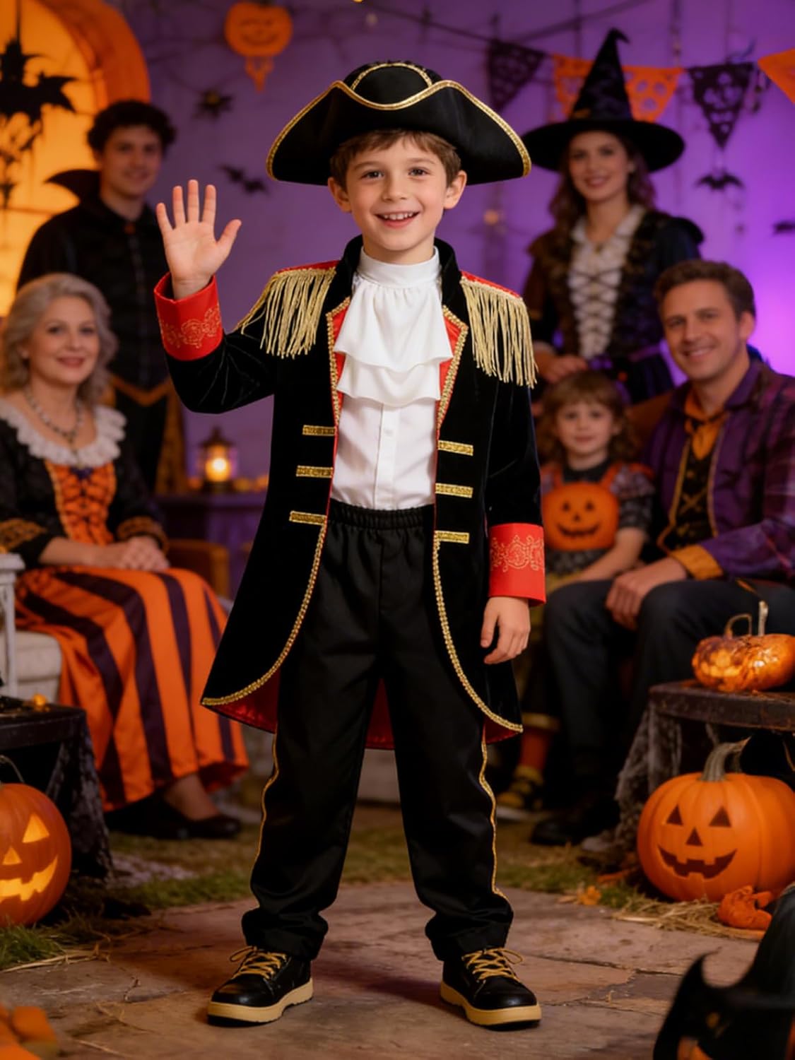 GRAJTCIN Colonial Costume Boys Revolutionary War Costume Kids 18th Century Historical Halloween Costume