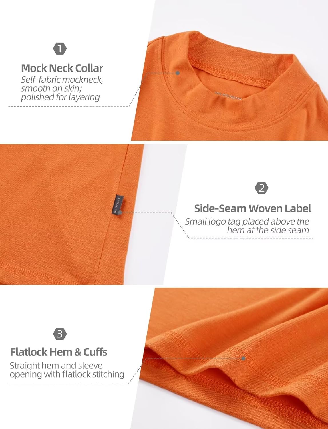 Zengjo Mens Mock Turtleneck Long Sleeve T Shirts Slim-Fit Lightweight Thermal Base Layer Top Soft Stretch - Image 6