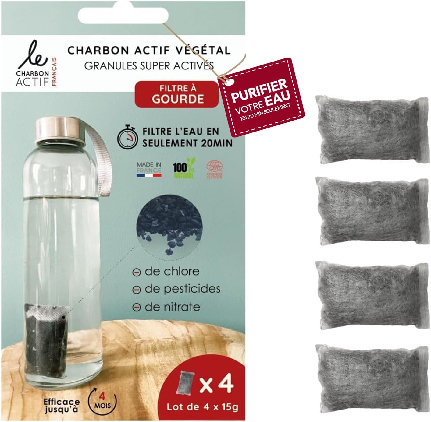 Le Charbon Actif Français Lot de 4 filtres à eau Charbon actif végétal — free download