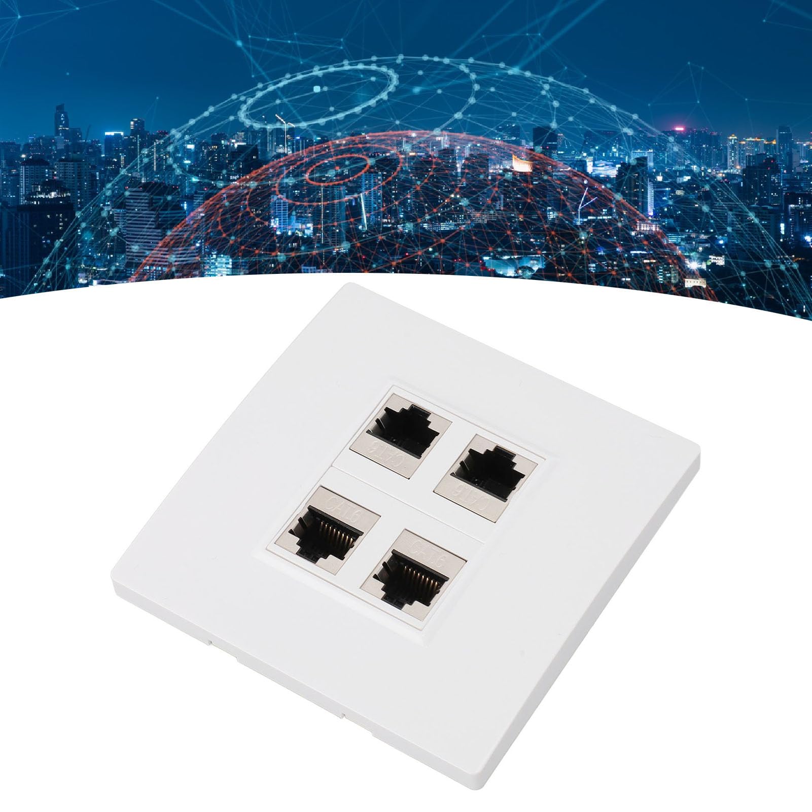 Płyta Czołowa Ethernet CAT6 4-portowy żeński do żeńskiego Gniazdo ścienne do Kabla Ethernet Gniazdo Sieciowe do CAT5 CAT5E CAT6 CAT6A