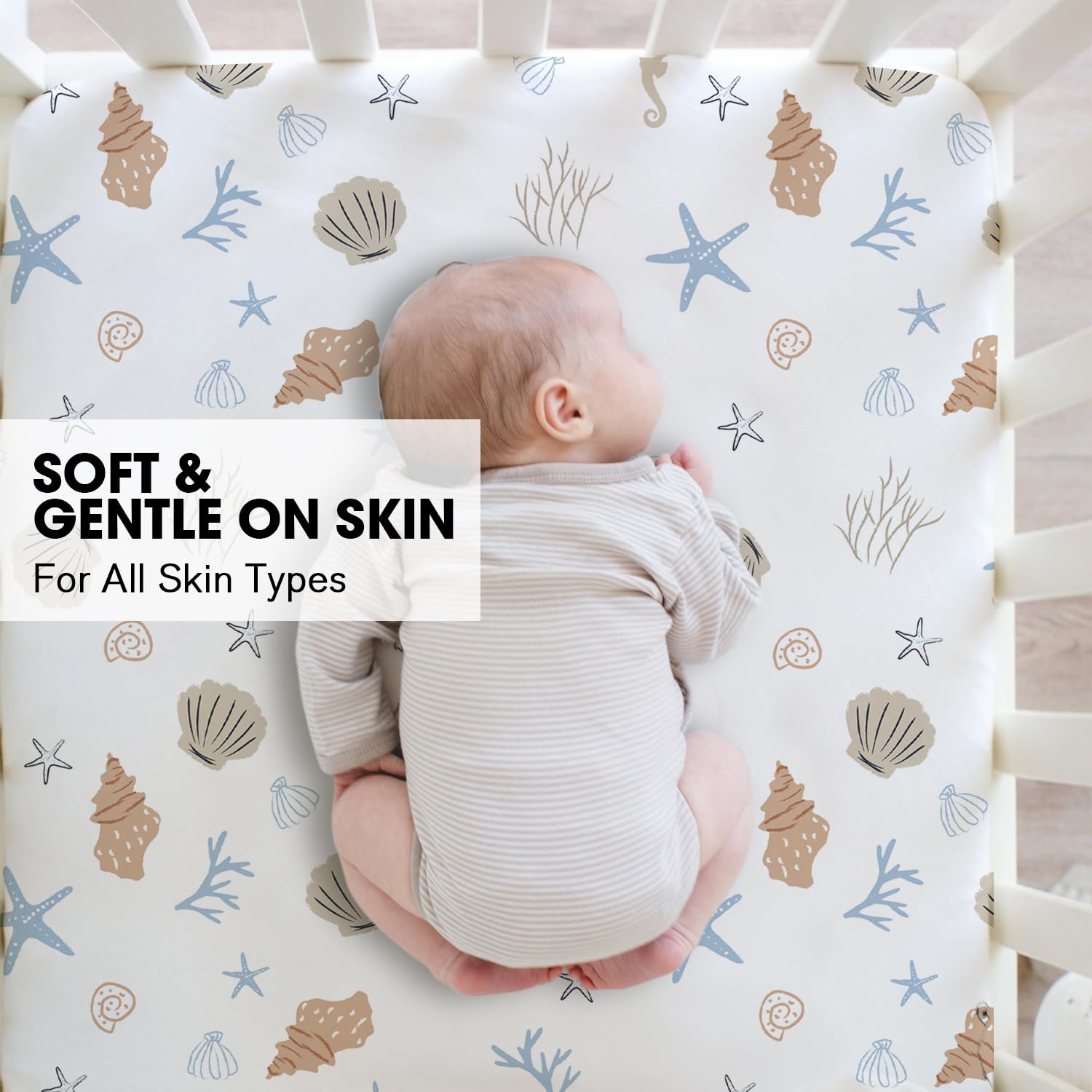 Little Grape Land Cot Sheets for Boys Girls 2 Pack Cot Sheets Fitted Size 70 * 140 * 17cm for Crib and Toddler Mattresses Soft Breathable Microfibre - Image 4
