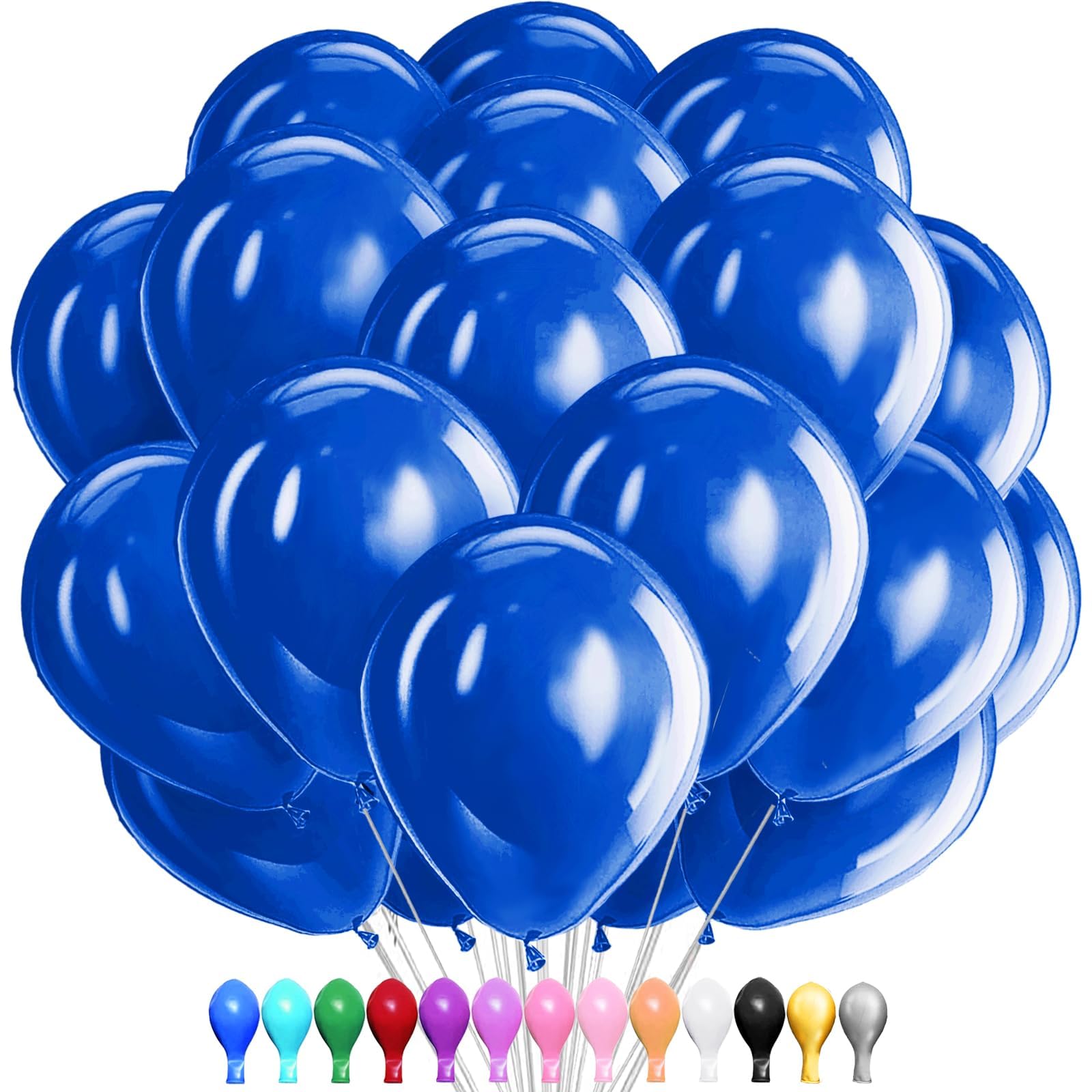 LUKIUP 100 Stück Luftballons Blau,12 Zoll Blau Latex Ballons, Dunkelblau Partydekoration Geeignet für Geburtstage Hochzeit Valentinstag Graduierung Kommunion Thema Party