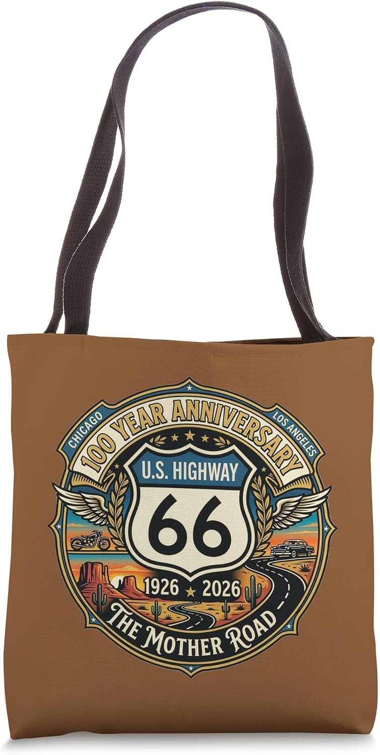Vintage Highway 66 100 Year Centennial Anniversary Souvenir Tote Bag