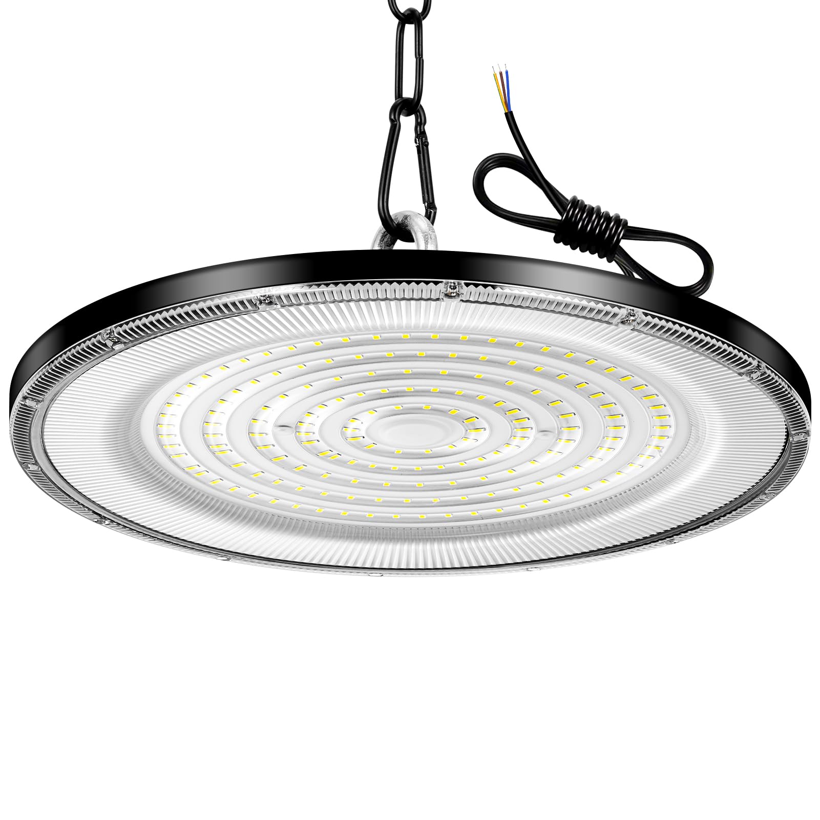wowspeed 300W LED UFO High Bay Light, 30000lm Garage Lighting, 6500K Cold White Hight Bay, IP65 Waterproof Commercial Bay Lighting Industrial UFO Lamp for Factory Workshop Gym Warehouse Shop