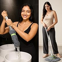 Premium Cleaning Floor 2 in 1 Self-Wringing Twist Squeeze Mop Stick | Microfiber Wet & Dry Mop for Home, Bathroom, Kitchen, Office | 360° Rotatable Extendable Handle