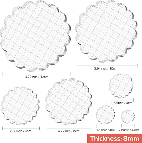 Miniatura 2 de Briartw Juego de 7 herramientas de estampado de acrílico con líneas de cuadrícula para álbumes de recortes, manualidades, tarjetas, kit de bloques