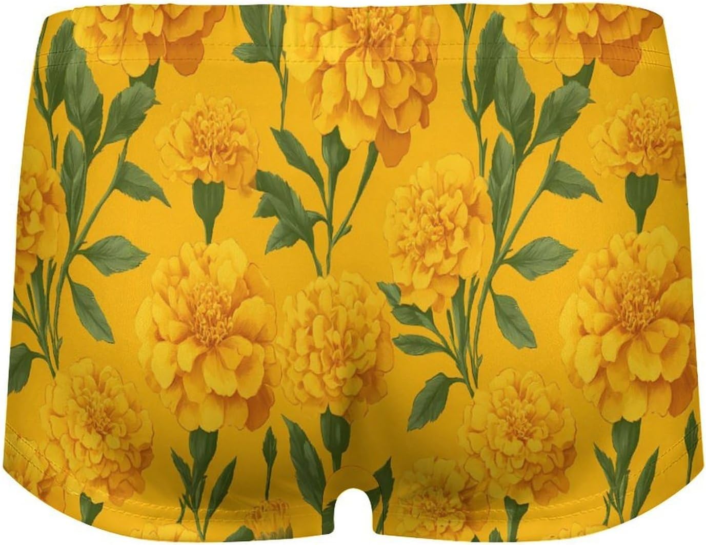 Marigolds Floral Fashion Women's Boxer Briefs Breathable Underpants Trunks Stretch Underwear