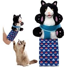 Interactive Cat Toys Cute Play Set with Wrestling Glove, Karate Kitty, Wrestling Puppet, Fun Interactive Toy for Indoor Cats & Kittens Black, cat