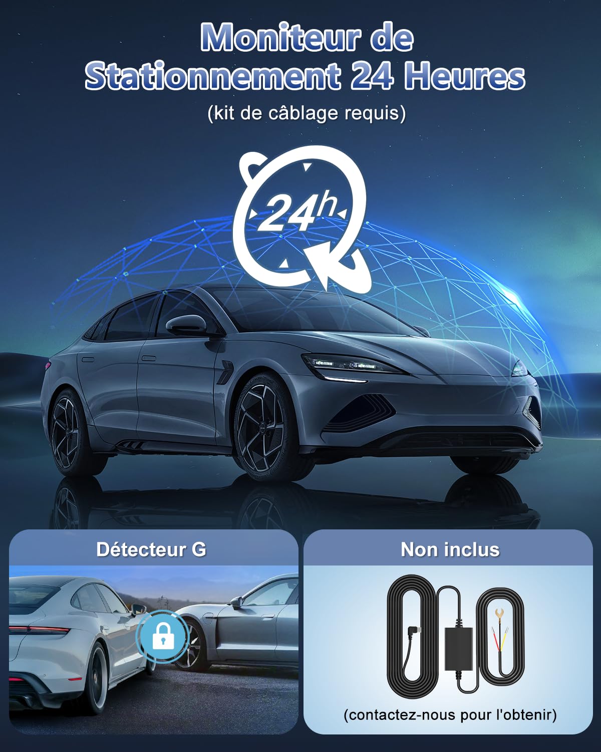 Dash Cam Auto 4K+1080P, Scheda 64GB Inserita, WiFi Telecamera per Auto, Super Dashcam con Visione Notturna, Modalità Parcheggio 24H, Sensore G, Dash Cam con Registrazione in Loop