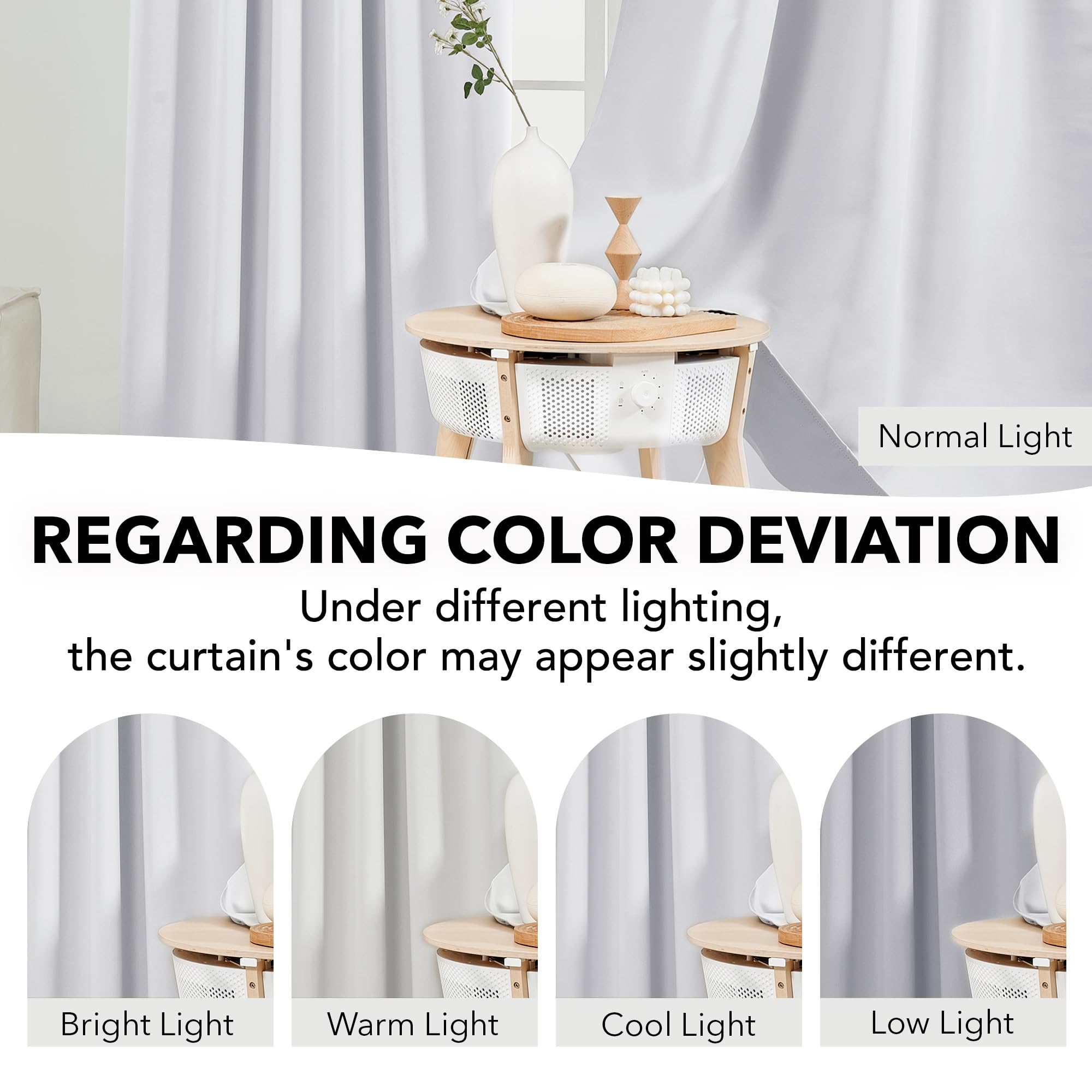 Deconovo Blackout Curtains 108 Inch Long - Thermal Insulated, Noise Reducing & Light Blocking For Sliding Doors (Set Of 2, Cream) - View #7