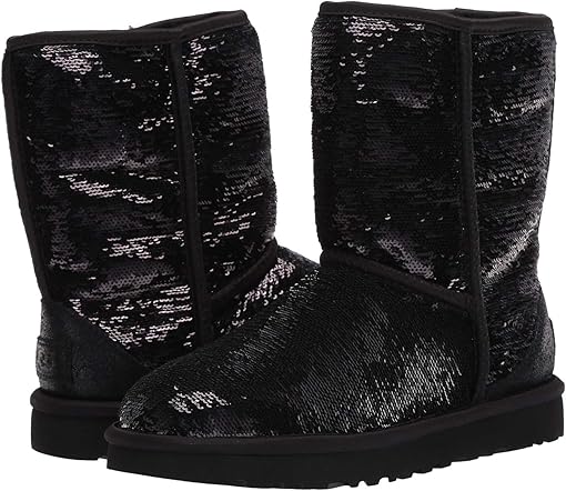 ugg women's w classic short sparkle zip fashion boot
