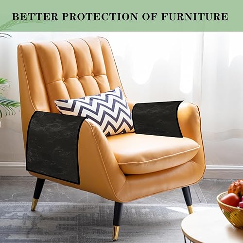 Miniatura 8 de Ntomtuex Funda de piel sintética para reposabrazos de sofá, funda impermeable para reposabrazos de sofá, silla reclinable, protectores de brazo para