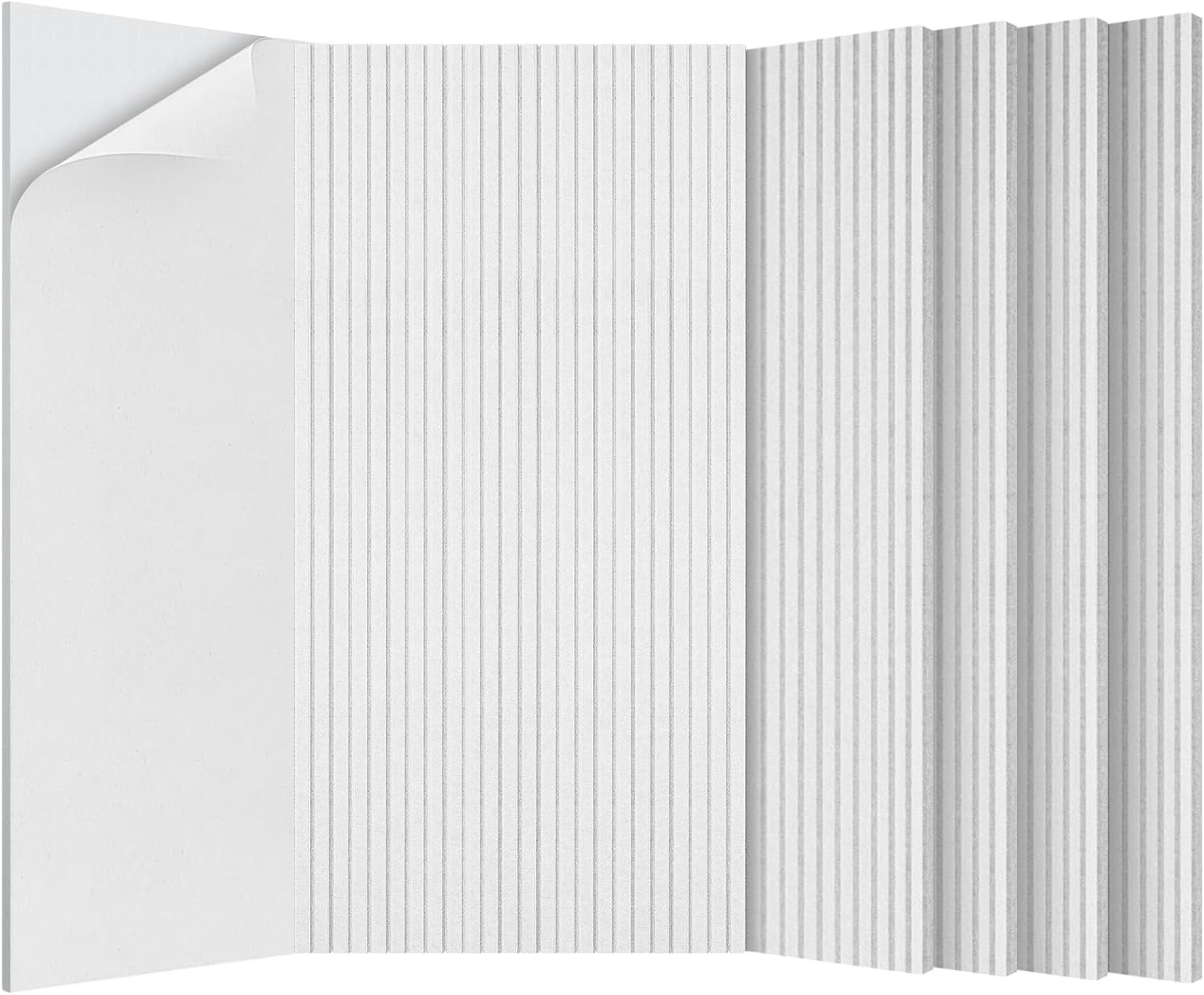 5 Pack Acoustic Panels,47.2x23.6x0.4 inch Acoustical Wall Panels,Large Soundproof Panels,Self-Adhesive Sound proof panels for walls,Acoustic Treatment for Recording Studio&Office Vertical,White