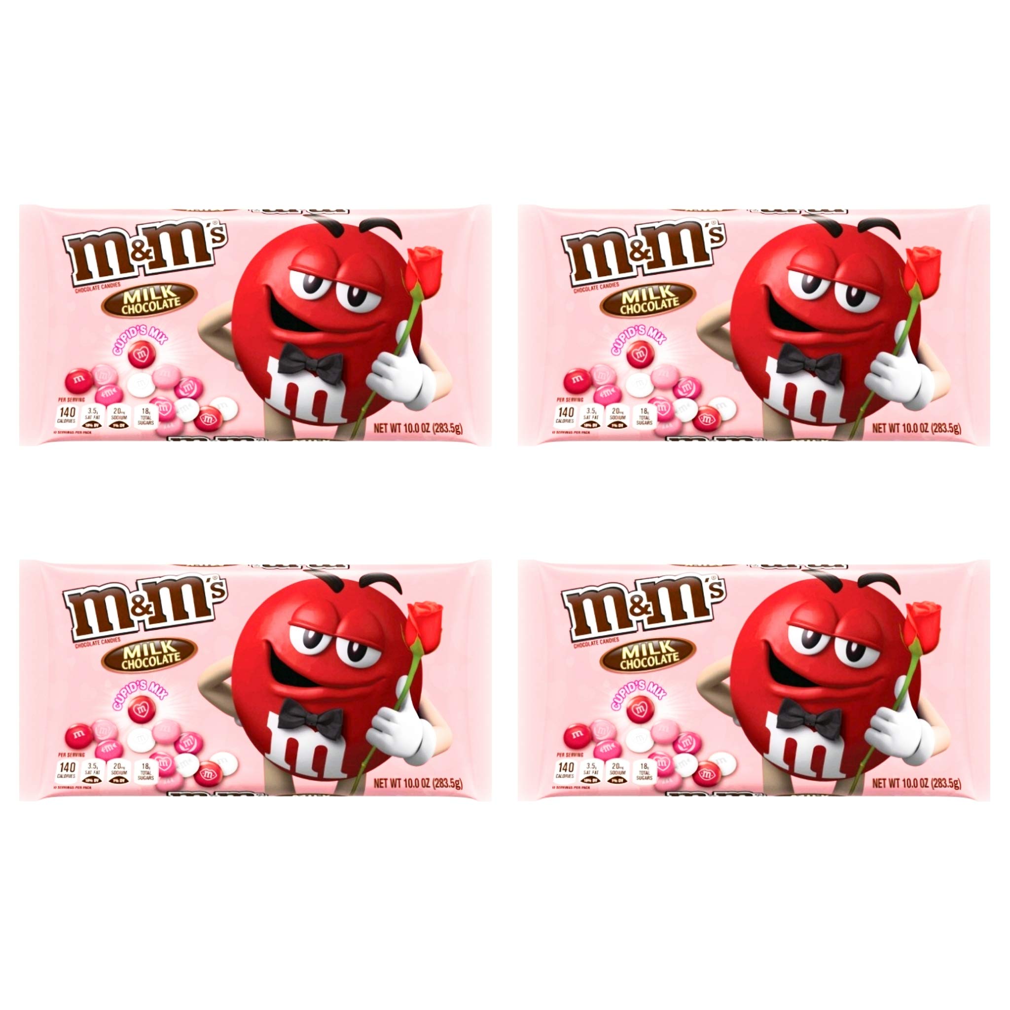 Milk Chocolate Valentines Day Candy Bulk Pack of 4 Bags - 10 oz Per Bag - 40 oz Total - Valentine M&M's Candy
