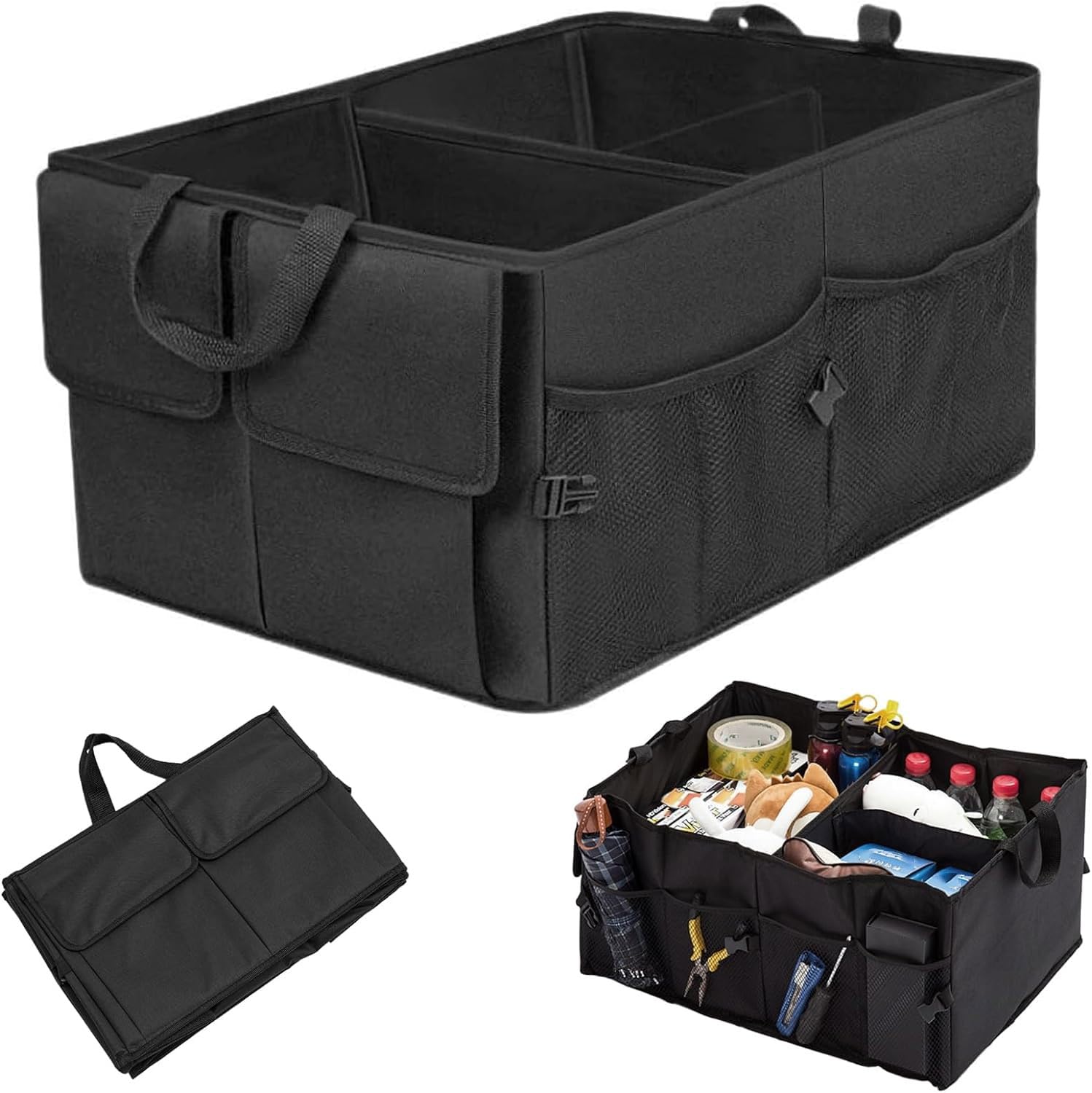 Organisateur de Coffre de Voiture pour Jeep Cherokee/Commander/Compass/Renegade, Sac de Coffre Pliable et Etanche, Grand Espace de Rangement