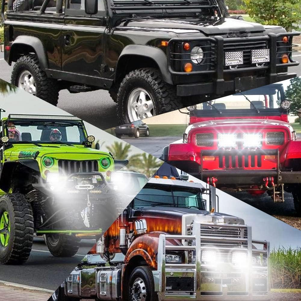 1 Par Faro Trabajo LED Focos de Coche 12V 6 Pulgadas 172W Focos LED Tractor 12V 24V Off-road Foco de Trabajo LED Faros Adicionales Luz de Niebla de Conducción IP67 per Off-Road SUV UTV ATV Camión