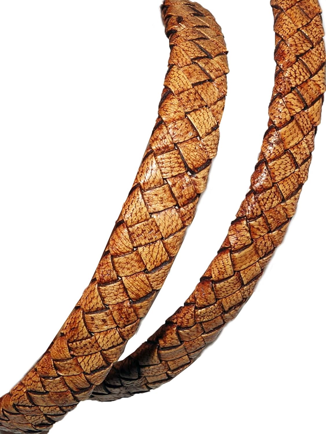 cords craft 10x4mm Flat Braided Genuine Leather Cord, Tan, Color, Piece