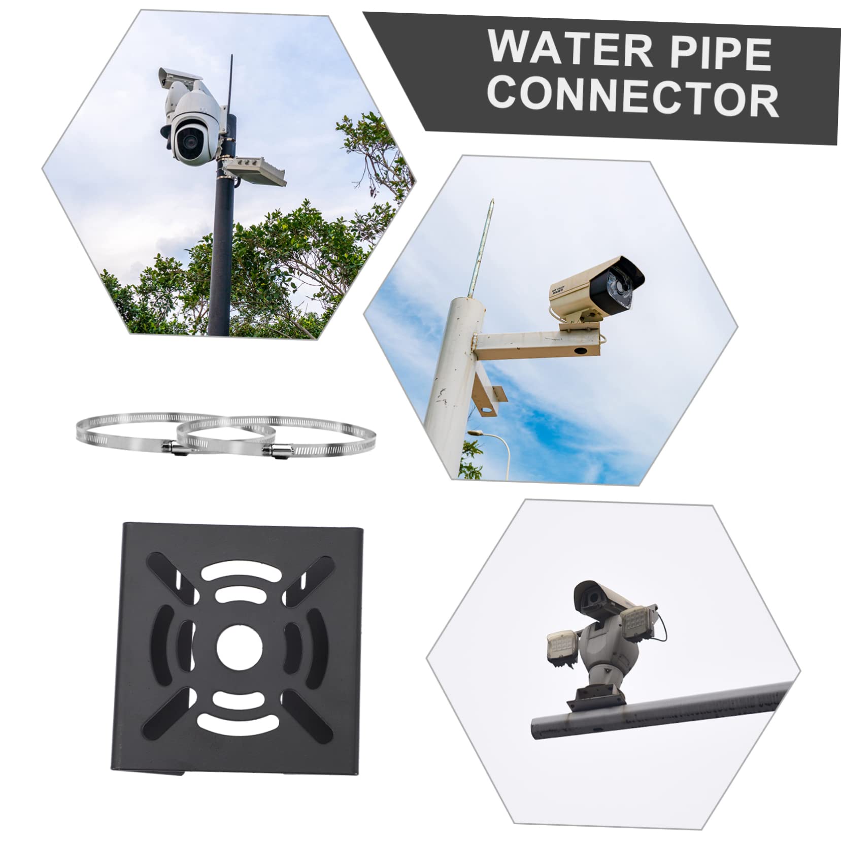 Balacoo Universal Security Camera Pole Bracket 1 Set Mounting Clamp Rotating Lock Steel Material - for Cameras