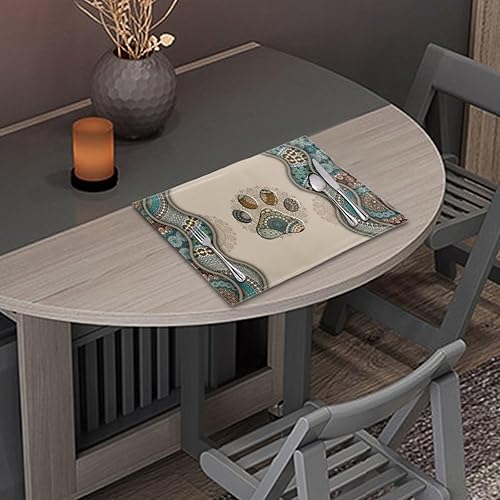 Miniatura 3 de DISNIMO Tapetes de cocina con diseño de pata de perro, 4 piezas, lavables, decoración resistente al calor, para vacaciones, cumpleaños, decoración