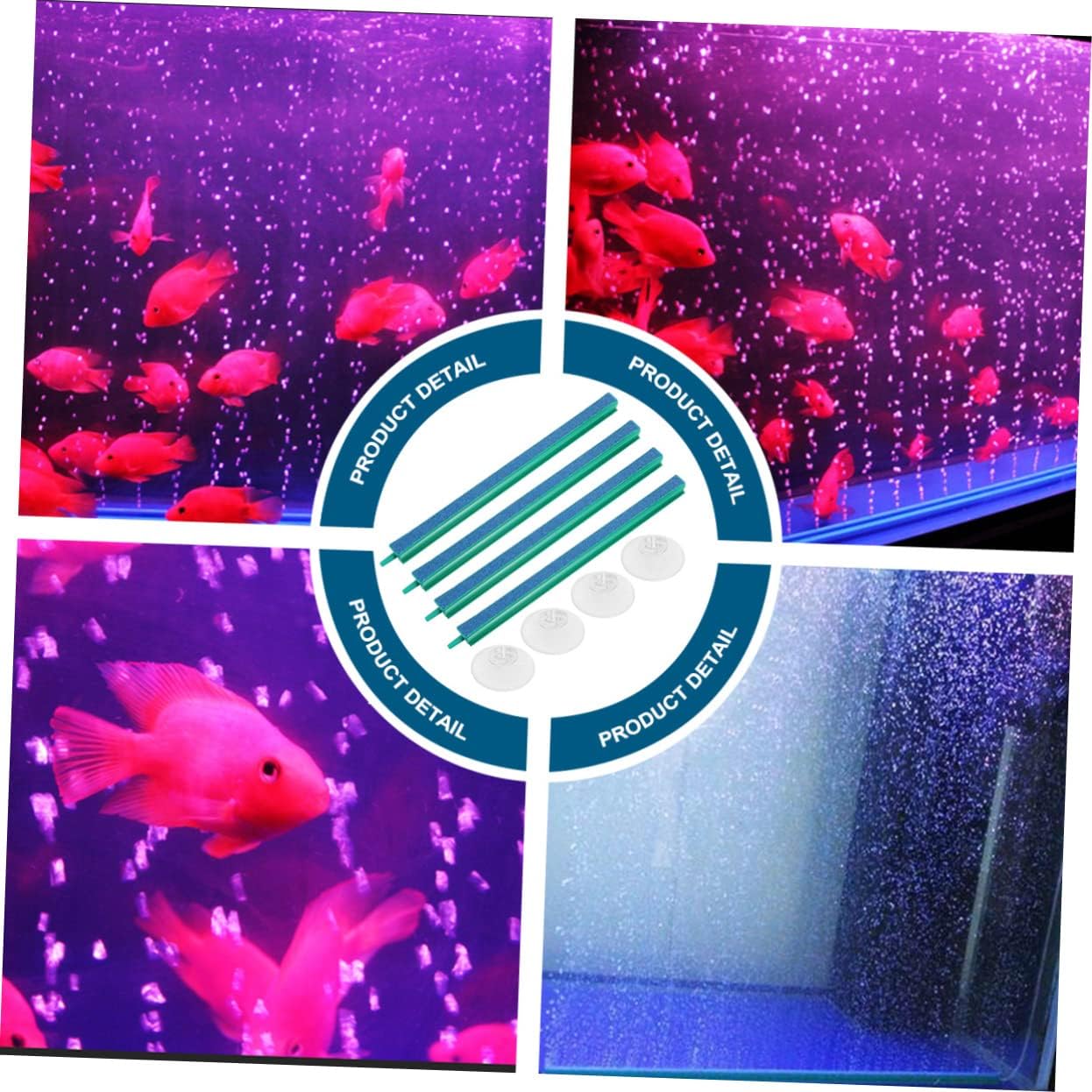 9pcs Air Stone Diffuser Set for Fish Tank Mineral Bubble Stones Cups Easy Installation for Comfortable Aquarium Environment