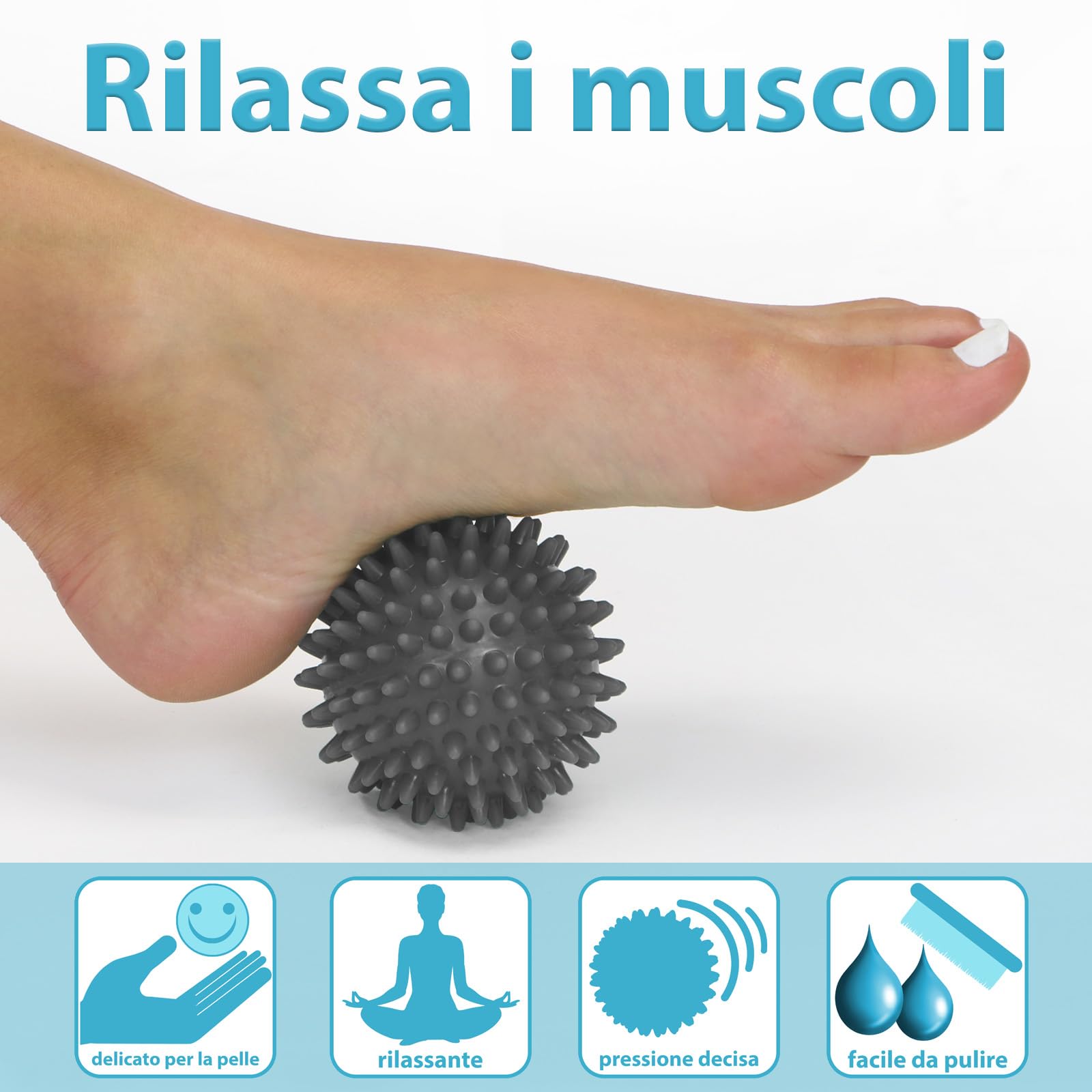 ALPIDEX Palline per massaggio set di 5 - lacrosse, peanut e trigger point | diverse durezze | e-book incluso