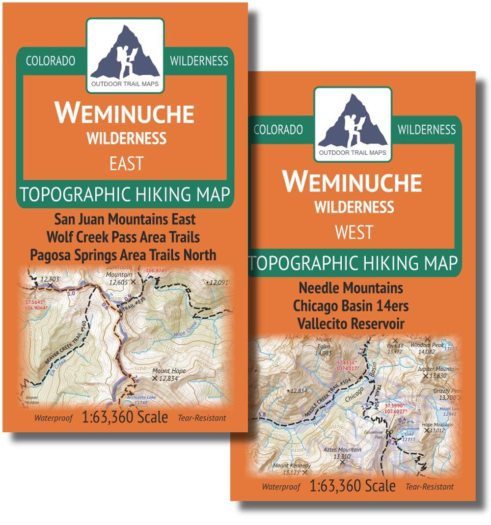 Weminuche Wilderness Map Pack: EAST Map and WEST Map