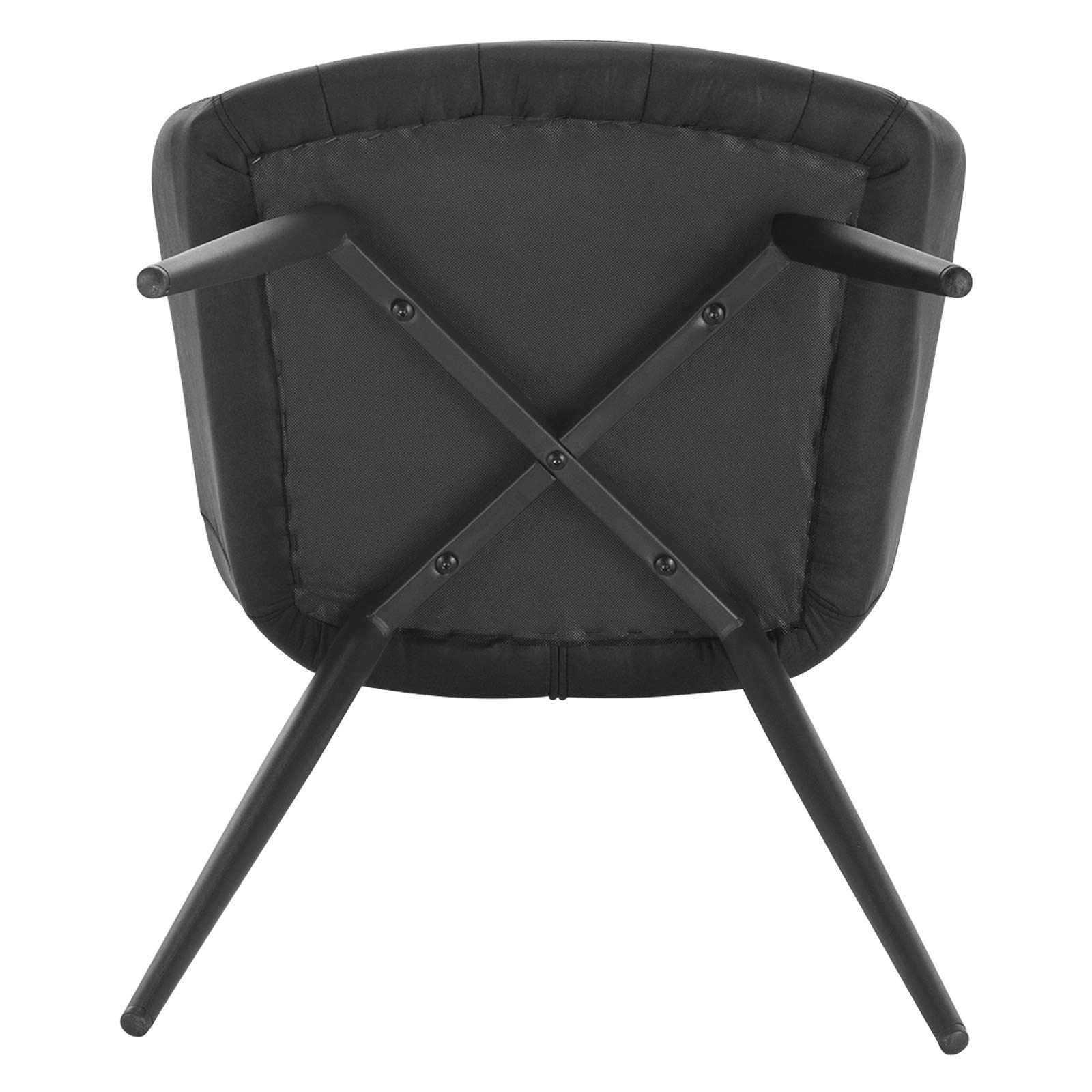 WOLTU Sillas de Comedor,Tela, Antracita | Nordicas Estilo Vintage,Tapizada con Reposabrazos, Estructura de Metal