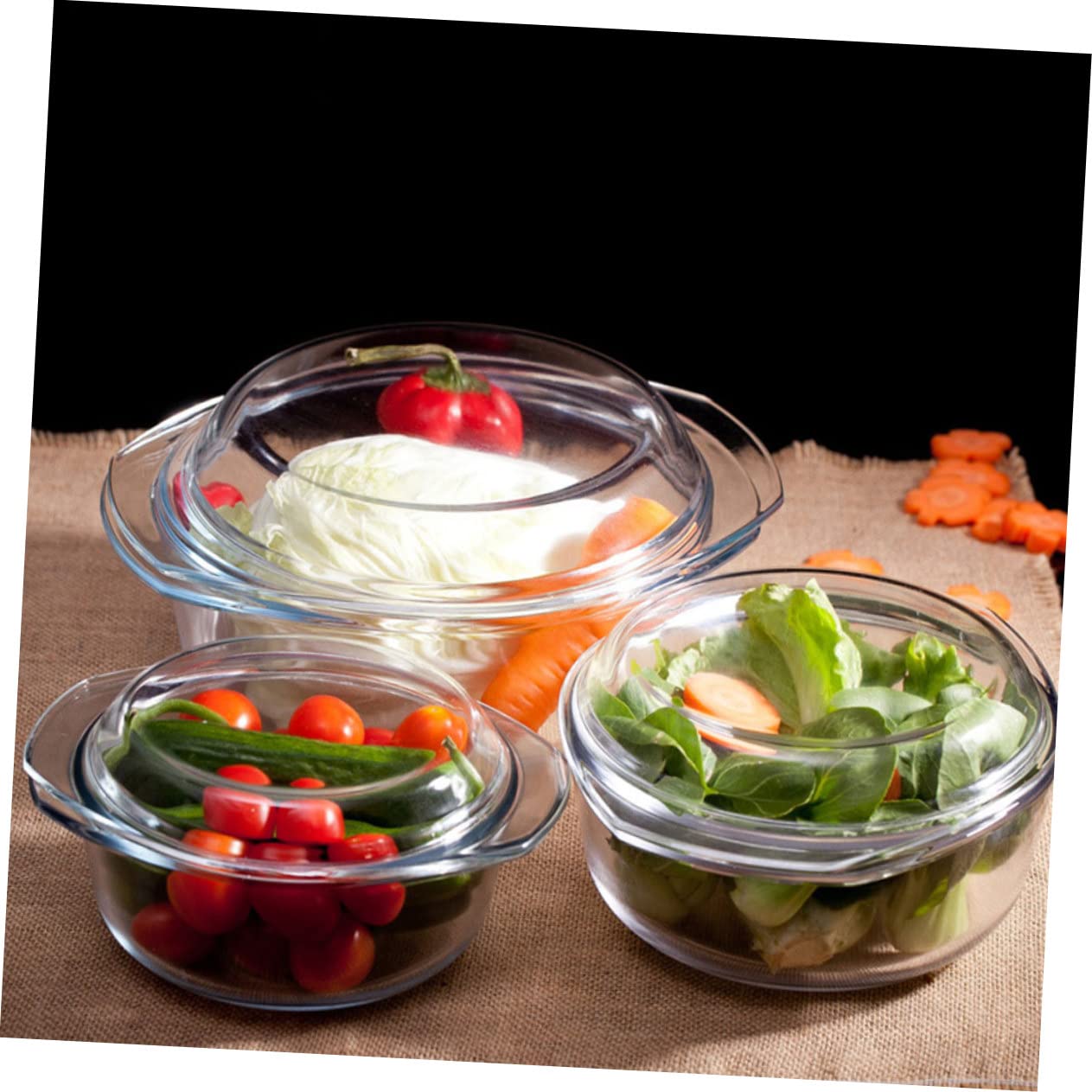 SHOWERORO Glasschüssel Mit Deckel Hitzebeständige Ofenglas-schüssel Mikrowellen-glasbehälter Klar Und Für Kochen Und Erwärmen