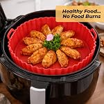 SAMNATE 3PCS Silicone Air Fryer Liners – Reusable air Fryer – Fits Most Silicone air Fryer – Non-Stick AirFryer Accessories – Airfryer Liners 8-10QT– Air Fryer Liners