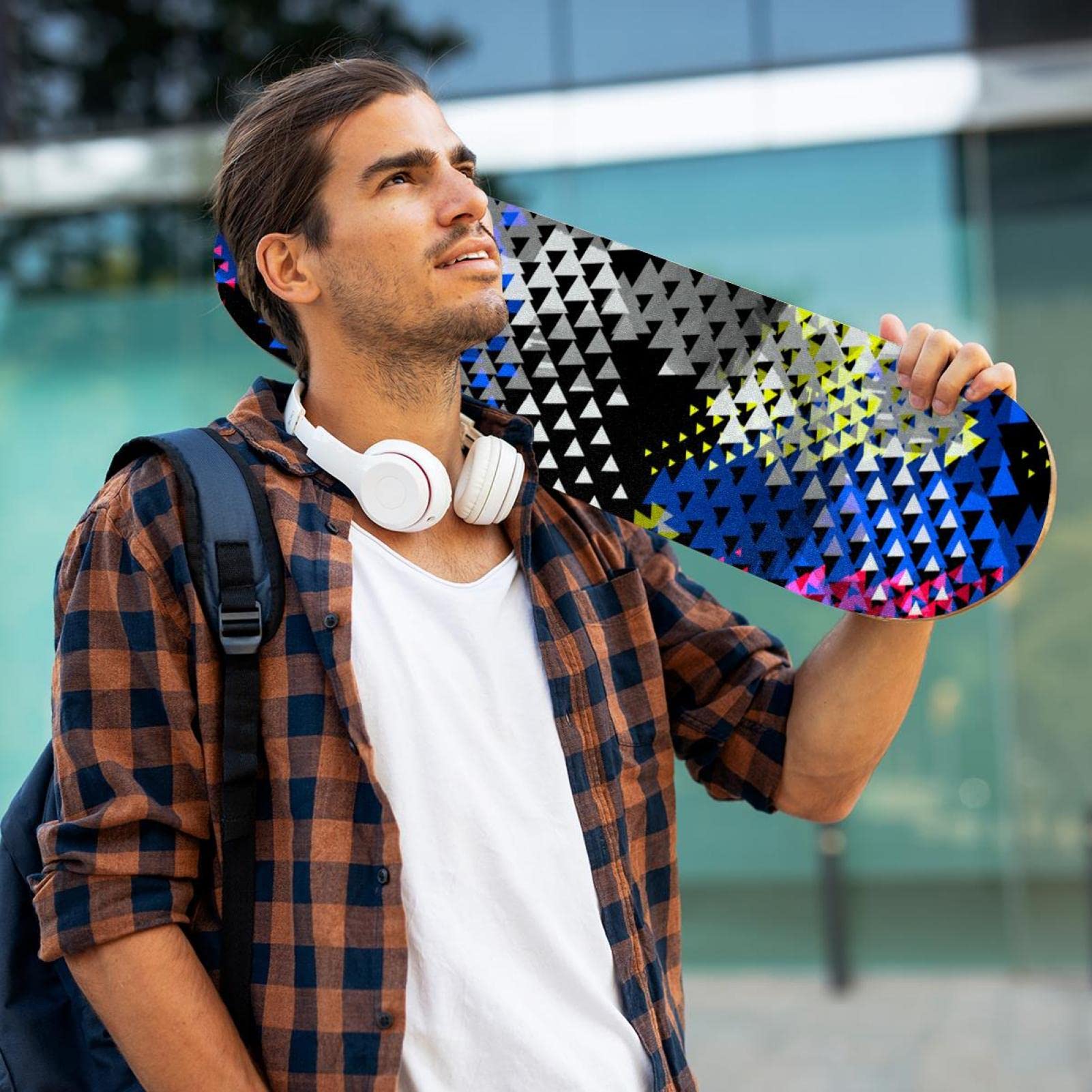 Abstrakte Grafiken, Skateboard-Griptape, Schleifpapier, Longboard-Aufkleber, Scooter, Deck, Sandpapier, 2 Stück