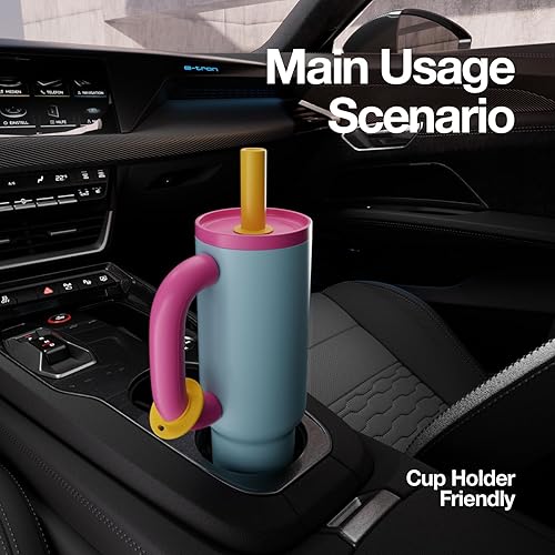 Miniatura 5 de CHAKO LAB BaWang - Vaso aislado de acero inoxidable | Vaso con asa y popote de 33 onzas, apto para portavasos para viajes, botella de agua a prueba