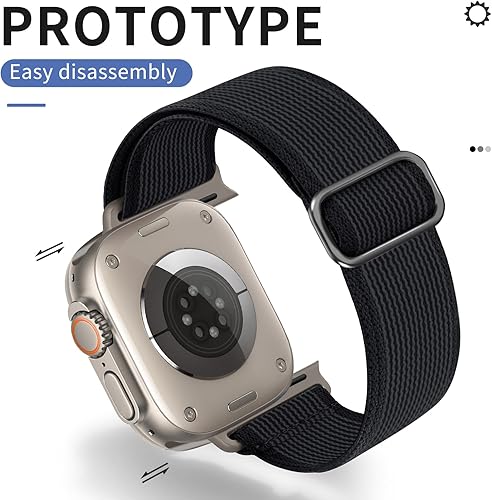 Miniatura 4 de Correas elásticas de nailon compatibles con Apple Watch de 1.496 pulgadas, 1.575 pulgadas, 1.614 pulgadas, 1.654 pulgadas, 1.732 pulgadas, 1.732