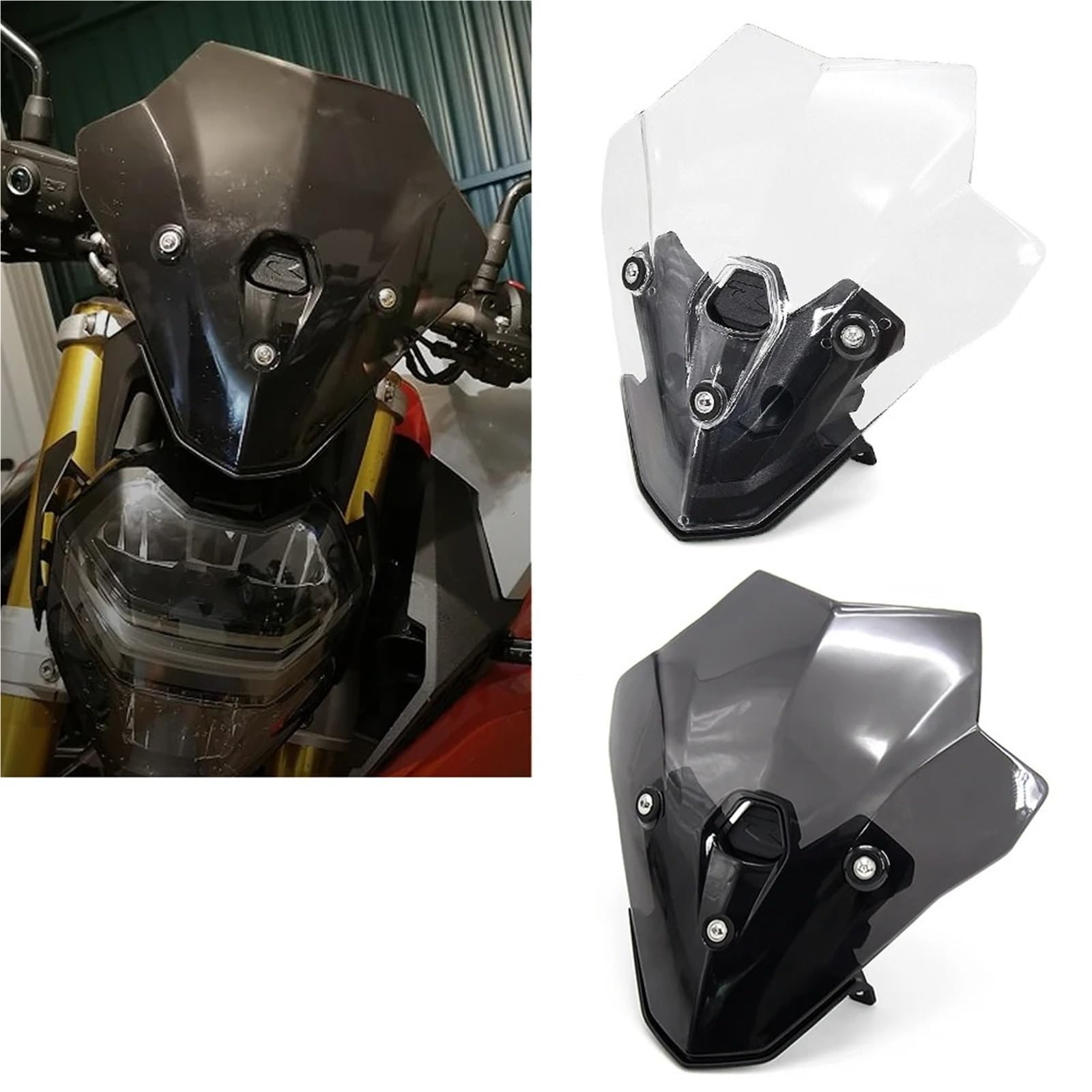 Motocicleta Deflector para BMW para F900R 2020-2025 Accesorios De Motocicleta Pantalla Parabrisas Carenado Deflectores Viento(Transparent High Set)