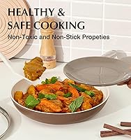 Vista 7 de KOCH SYSTEME CS 10 Inch Nonstick Frying Pan with Lid, Ceramic Non Stick Frying Pans, Non Stick Pan for Cooking, Induction Compatible Skillet, Free