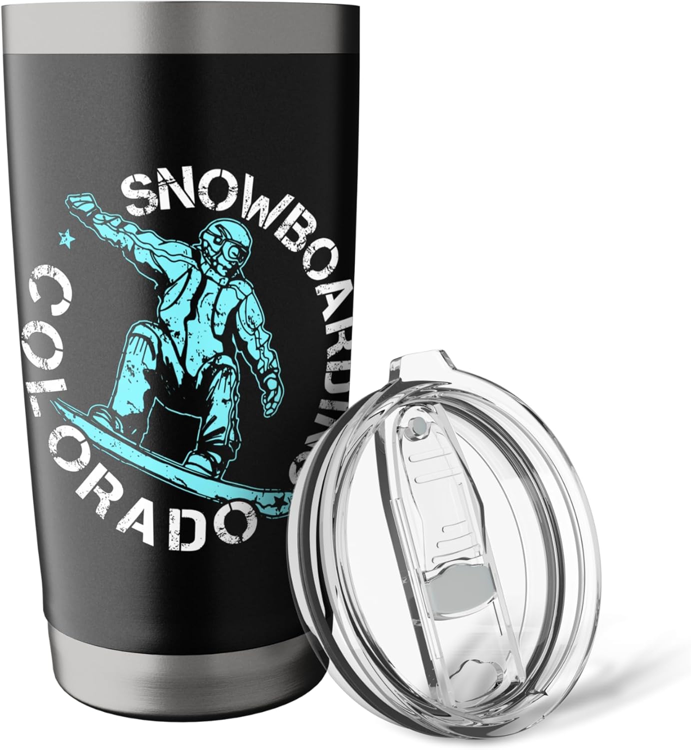 Snowboarding Colorado Snowboard Snowboarder Men Women Stainless Steel Insulated Tumbler - Image 5